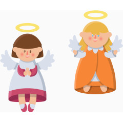 两个可爱的圣诞节小天使