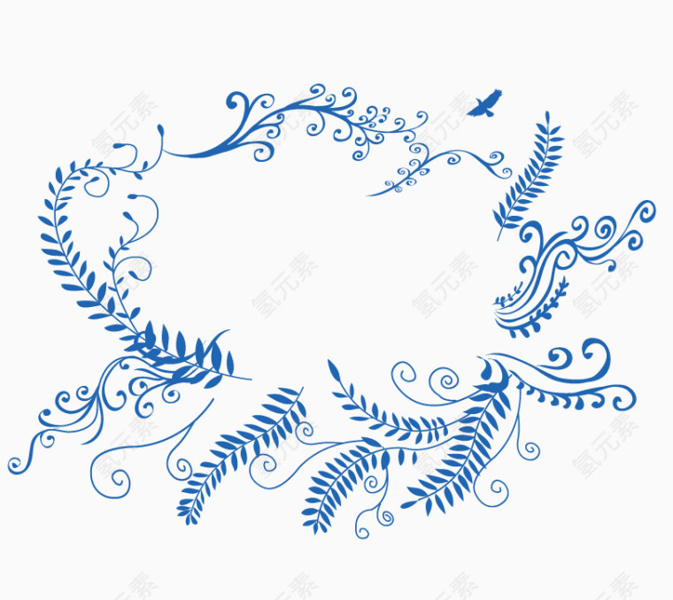 浅蓝色麦穗状素材