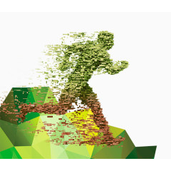 绿色健康奔跑随风而逝