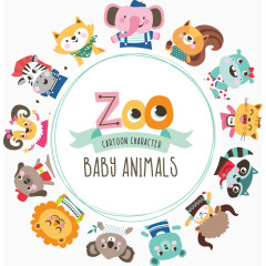 矢量卡通动物背景边框