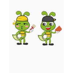 彩色的勤奋的小蜜蜂