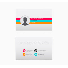 简洁彩条商务名片矢量素材