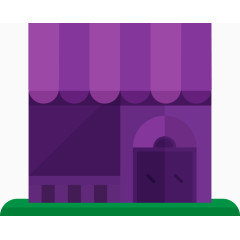 紫色店铺建筑设计矢量