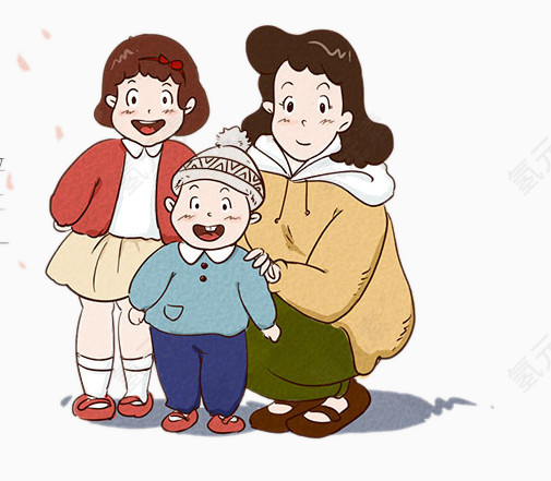 卡通人物幸福一家子