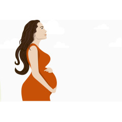 矢量图大肚子母亲