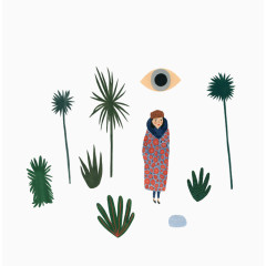 卡通女人和眼睛