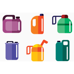 可爱彩色油壶矢量图