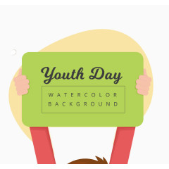 矢量手举广告牌