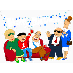 矢量沙发上的一家人