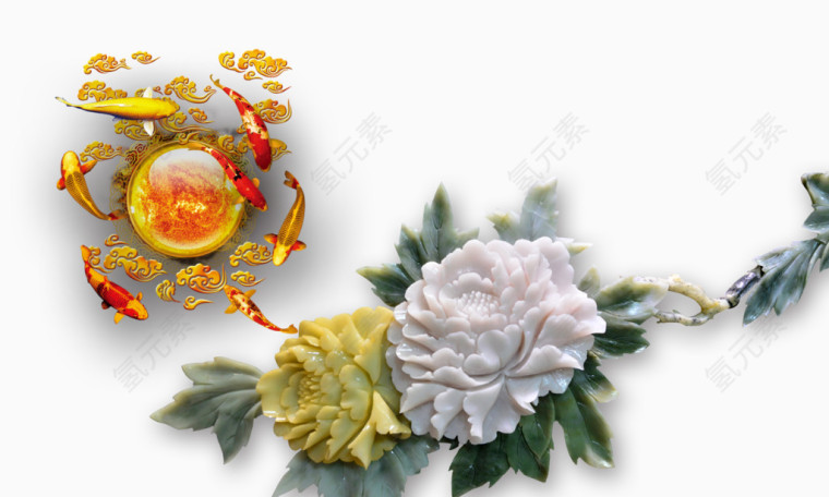 玉雕牡丹