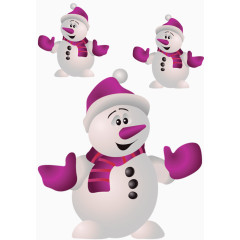 可爱的白色雪人