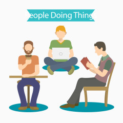 卡通做事男子矢量素材