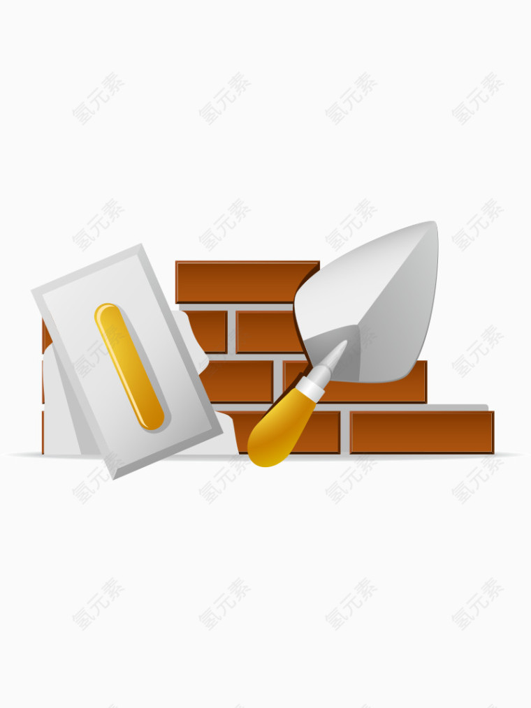 卡通工具砌砖