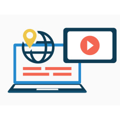 矢量扁平化笔记本电脑