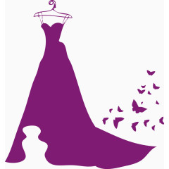 卡通矢量婚纱礼服长裙子