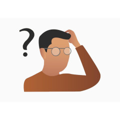 戴眼镜男子问号