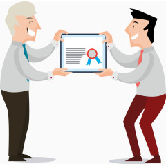 矢量工作人物颁发奖状