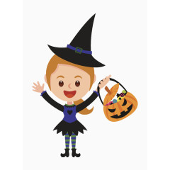 拿着南瓜灯的小女孩