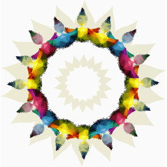 抽象多彩圆环矢量图