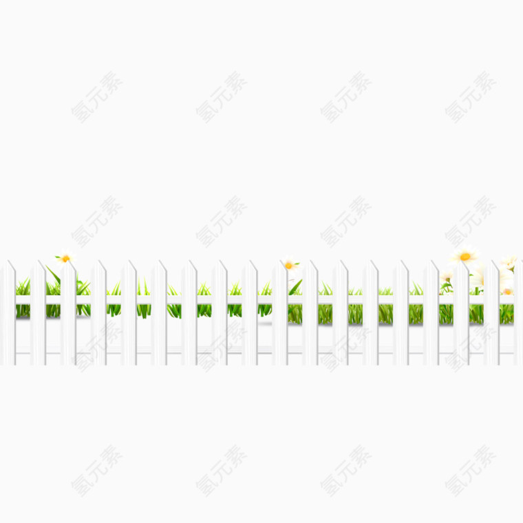 绿色篱笆图案花草