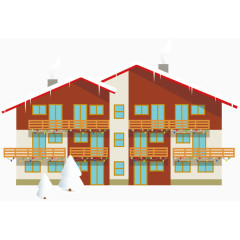 漂亮别墅冬季素材