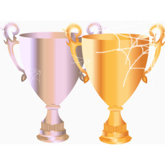 手绘冠军荣誉奖杯素材