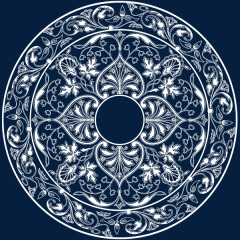 大气古典莲花圆盘花纹