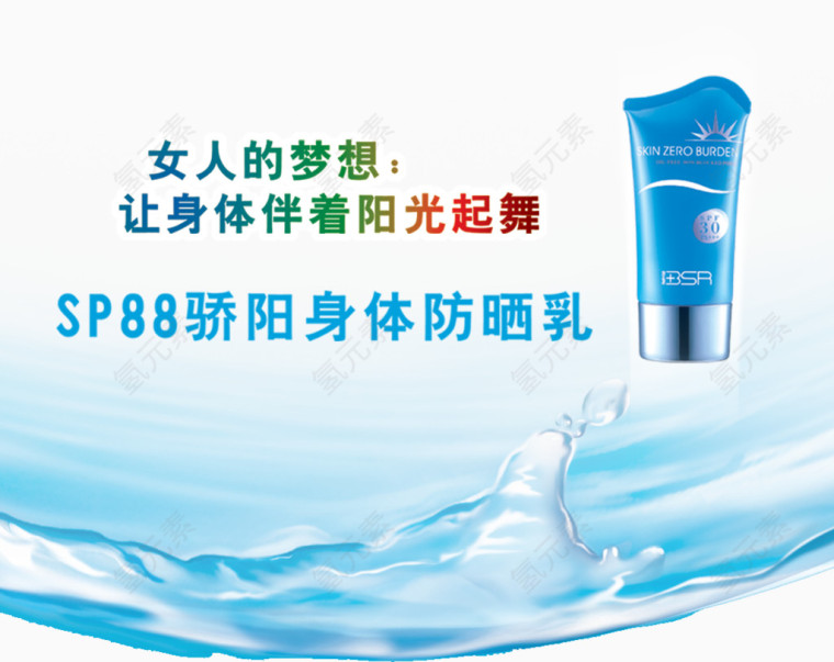 骄阳身体防晒乳海报