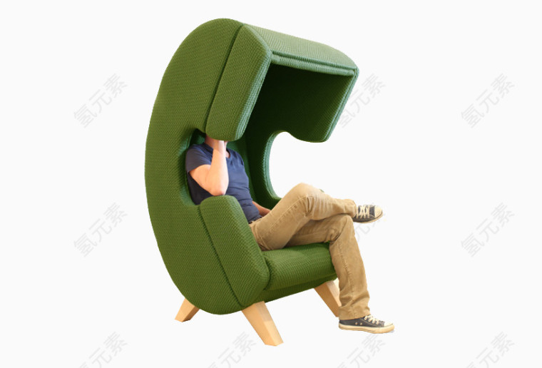绿色可爱单人沙发