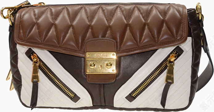 MiuMiu女士啡色羊皮斜挎包