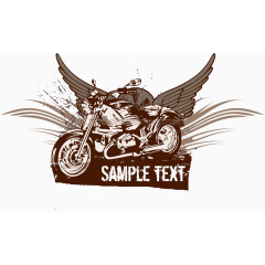 卡通手绘矢量摩托车翅膀素材