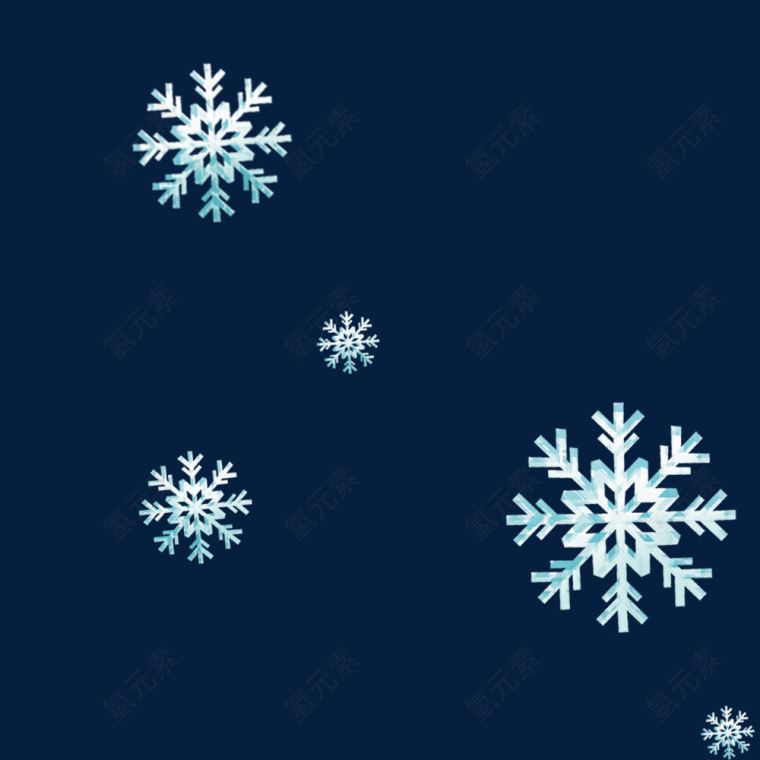 蓝色雪花图案