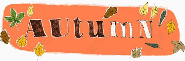 手绘秋日英文标签