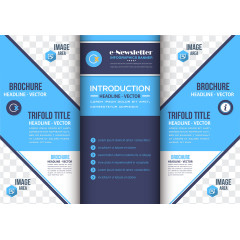 矢量蓝色三折页