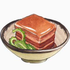 东坡肉手绘画素材图片