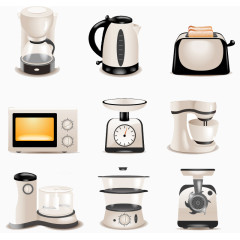 9款时尚厨房电器设计矢量素材