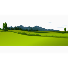 矢量插画广阔的空间室外草地