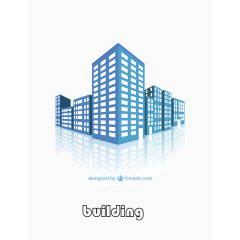 蓝色时尚楼群设计