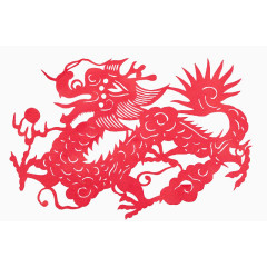 四爪龙纹剪纸