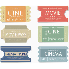 纸质电影票设计矢量素材