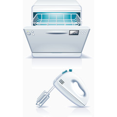 小冰箱卡通矢量