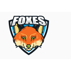 矢量彩色狐狸徽章标志
