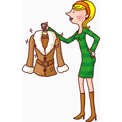 矢量手绘女装售货员