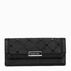 MichaelKors迈克科尔斯黑色皮质长款钱夹