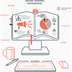 矢量笔记本商务图表