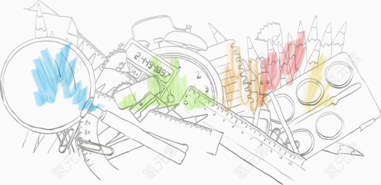 学习文具矢量图