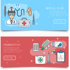 横幅设计医疗横幅医生健康笔记本
