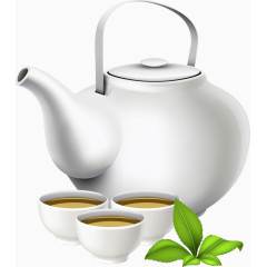 矢量茶壶与茶杯