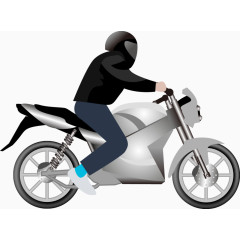 矢量图开摩托的男人