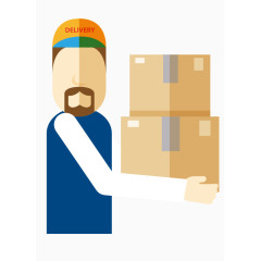 矢量快递员拿货物配送快递